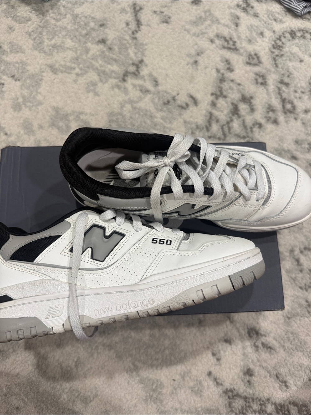 New Balance 550 White and Black Sneakers